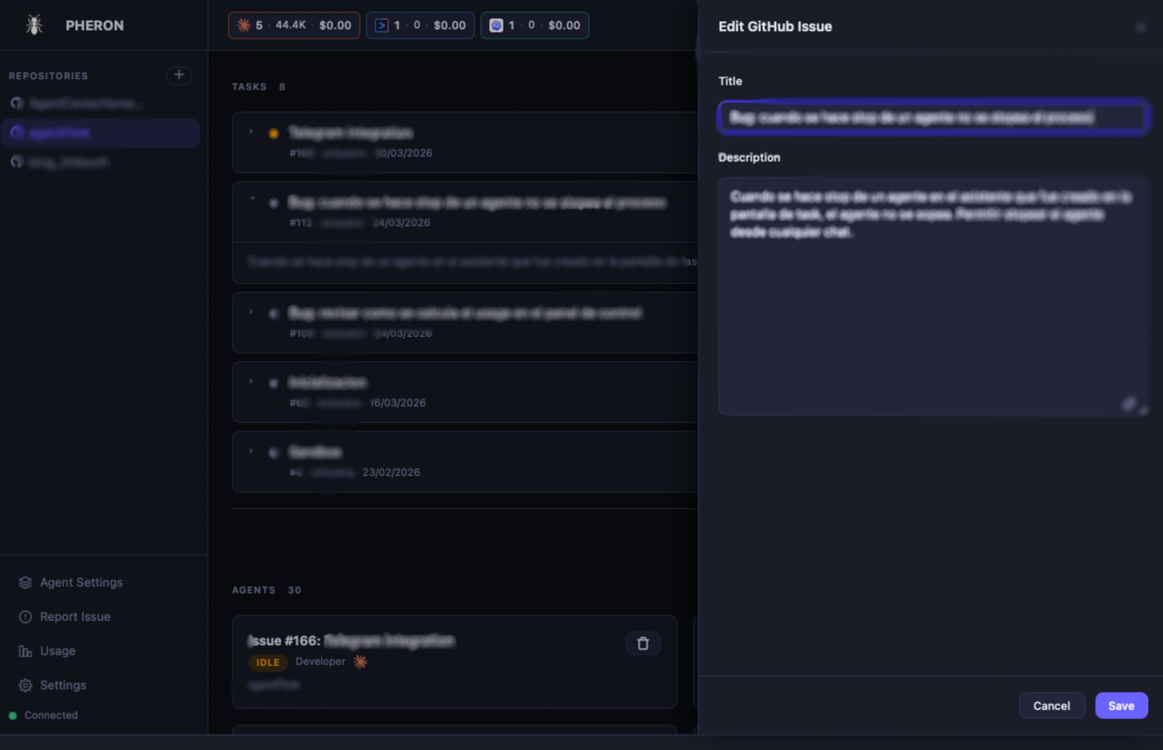 Issue assignment interface